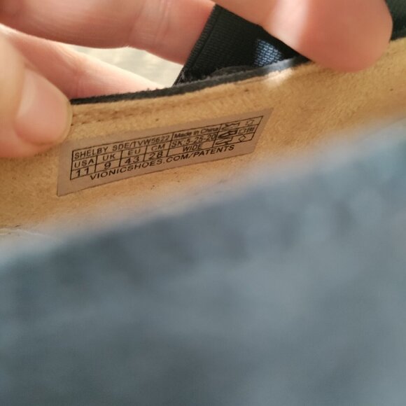 Vionic Blue Suede Shelby Elastic Straps Women's Mary Jane Shoes Size 11 - Picture 8 of 9